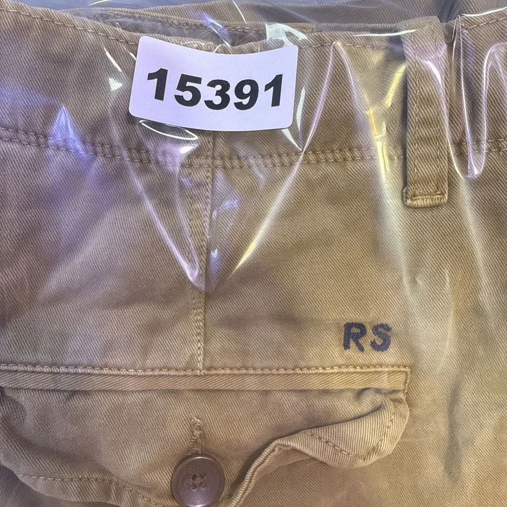 Reyn Spooner Mens 34 Khaki Tan Cotton Twill Cargo Shorts Internal Drawstring